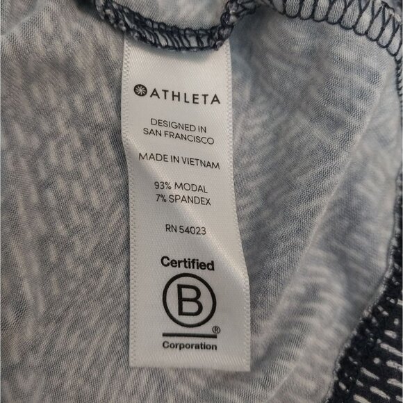 Athleta High Neck Santorini Sleeveless Dress Navy Print Sz L - Picture 10 of 10